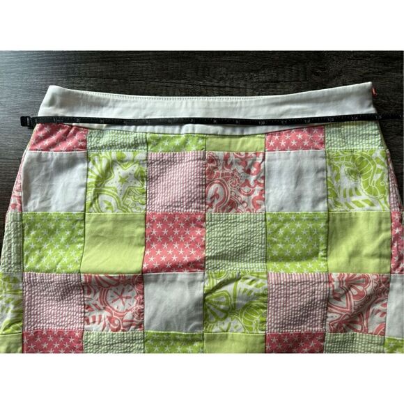 VINEYARD VINES women’s pink, green, and white patchwork 100% cotton skirt - Picture 7 of 8